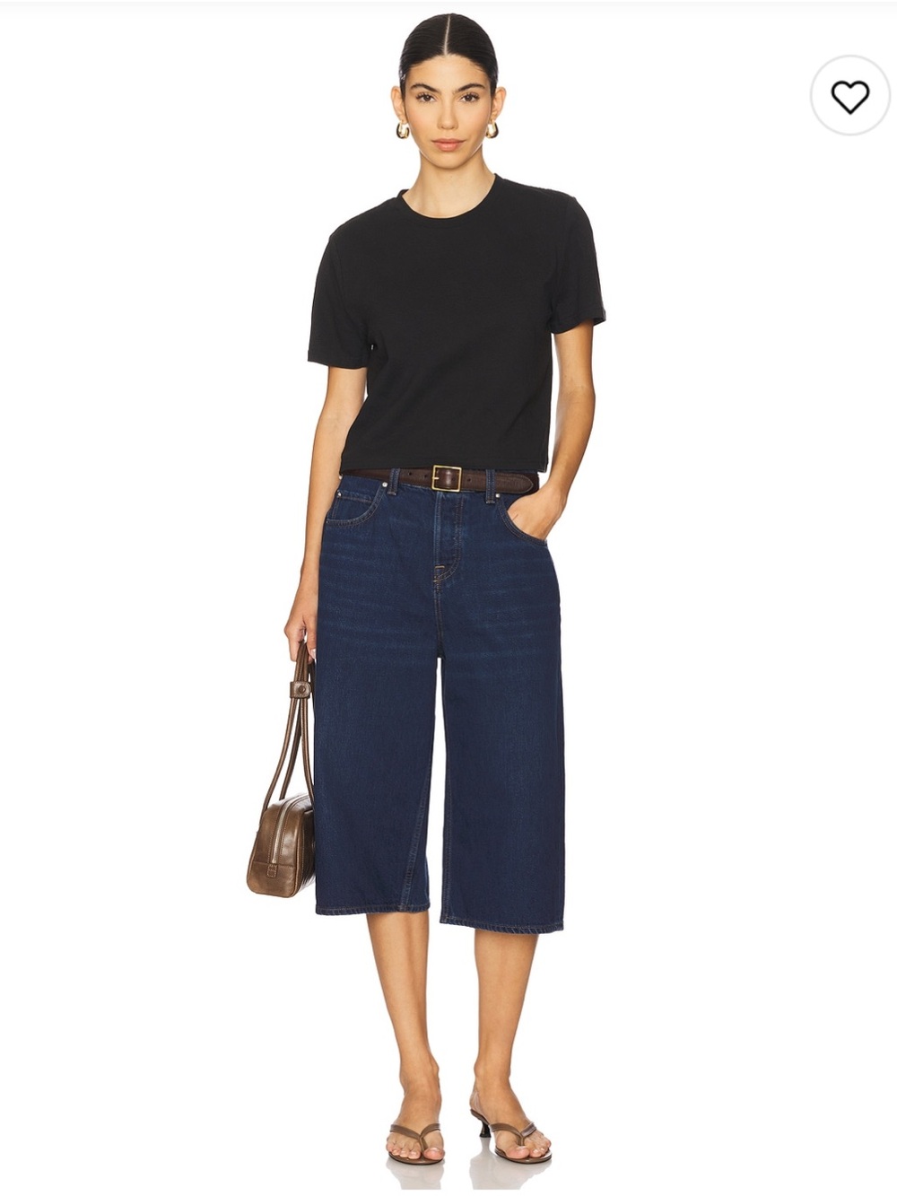 Favorite Daughter Black Crewneck Short Sleeve Tee
